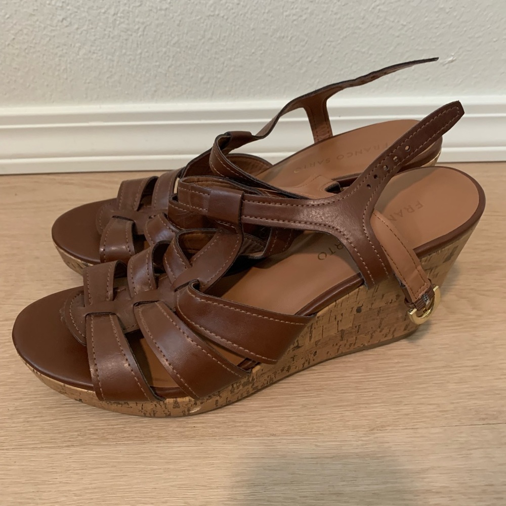 Franco Sarto Brown Wedge Sandal, Size 10